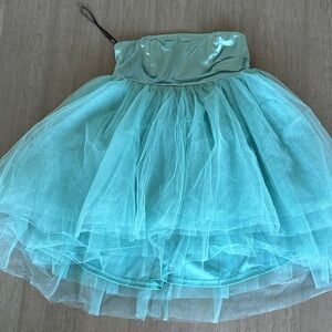 Forever 21 Aqua Strapless Prom Dress, cocktail dress formal, tulle strapless